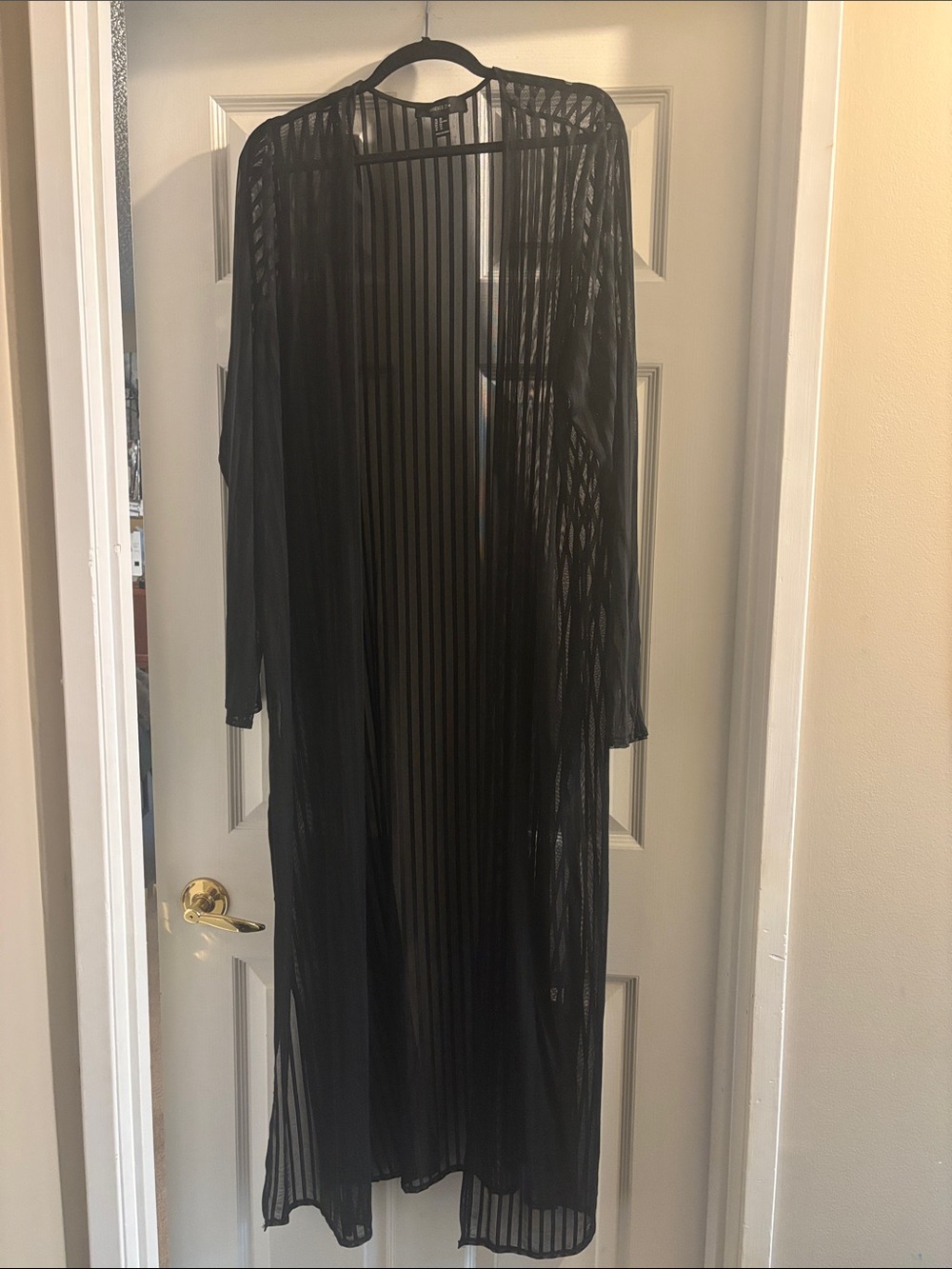 Forever 21 Black Sheer Maxi Duster